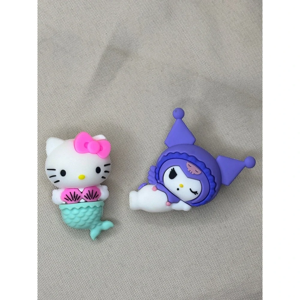 Sanrio Hello Kitty Mermaid and Kuromi Sleeping Figure Set Purple Teal Pink